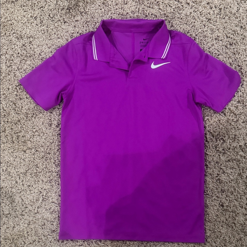 Nike Purple Polo with White Swoosh Trim